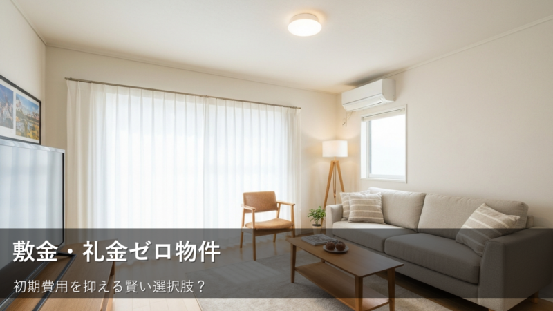 敷金・礼金ゼロ物件、お得に見えて見落としがちな落とし穴とは?