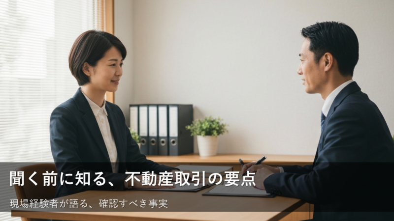 不動産会社に「聞きにくいな…」と思った時、まず自分で確認すべきこと