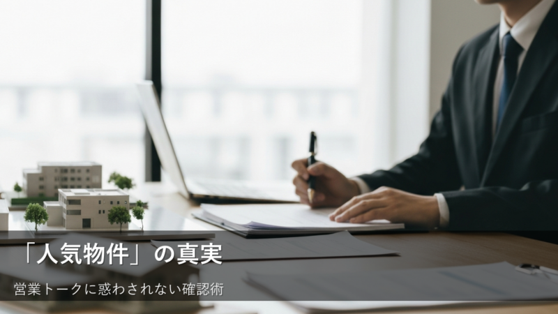 「人気物件です」の裏側:不動産営業で冷静に確認したい3つのポイント
