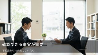 不動産取引で「確認できる事実」が最重要！失敗しないための３つのチェックポイント 