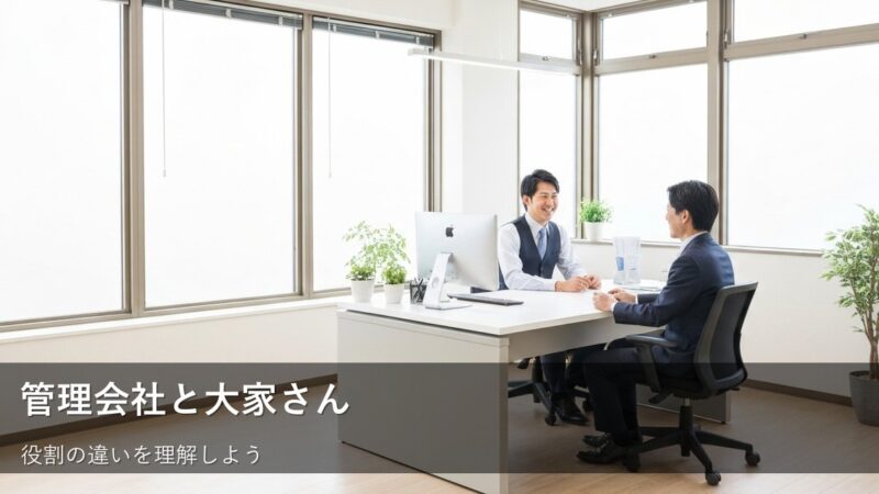 賃貸管理、大家さん任せ？管理会社との違いを知ってトラブルを防ぐ不動産相談 