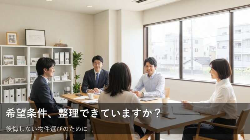 不動産会社に相談する前に!「希望条件」を整理し、後悔しない家探し・物件選びを
