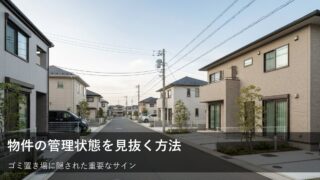 物件選びで失敗しないために。ゴミ置き場から管理状態を見抜くチェックリスト 