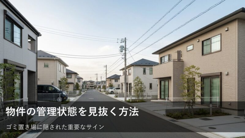 物件選びで失敗しないために。ゴミ置き場から管理状態を見抜くチェックリスト