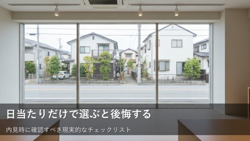 日当たりだけでは決まらない部屋選びの落とし穴:現地で確認すべき3つの視点