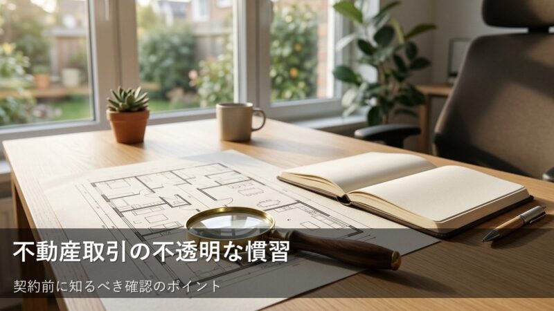 「不動産の常識」は正しい？契約前に確認すべき不透明な慣習と見抜き方 