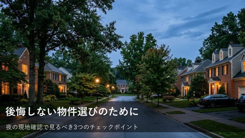 昼間だけでは分からない「夜の現地確認」が不動産選びで重要な理由