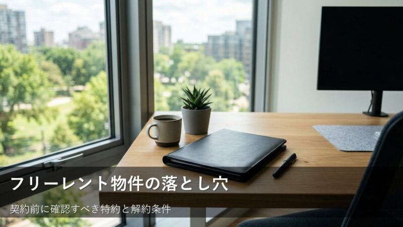 「フリーレント物件」の注意点:賃料0円の裏にある契約条件と確認のポイント